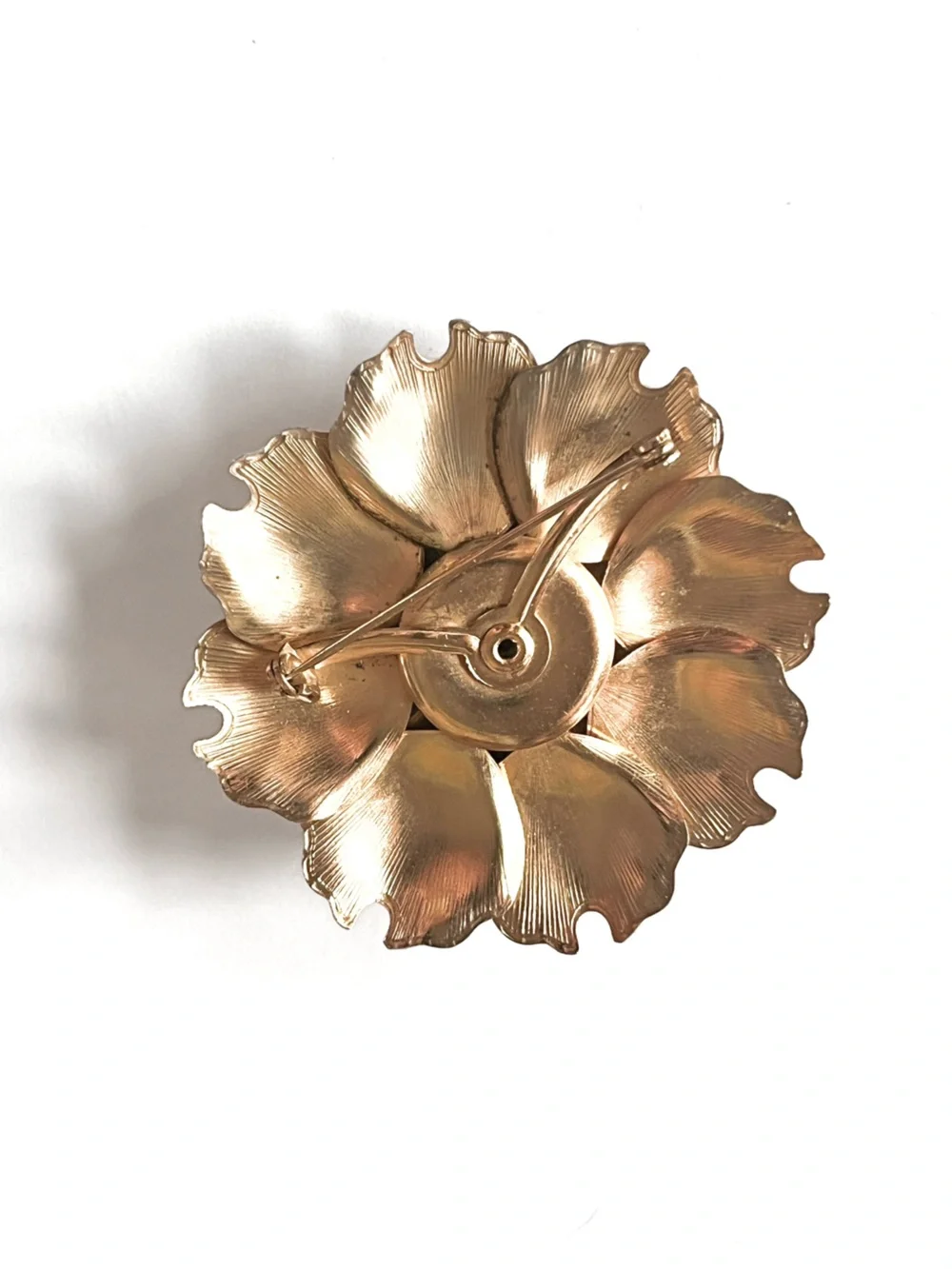 1950’s Genuine Pearl Ginkgo Petal Leaf Brooch Soft Satin Gold Tone Vintage